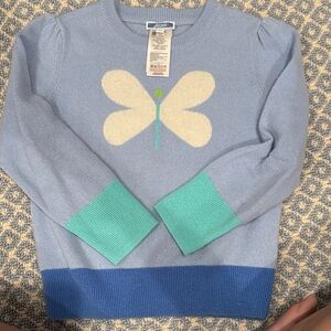 Jacadi Blue and Cream Butterfly Sweater cashmere